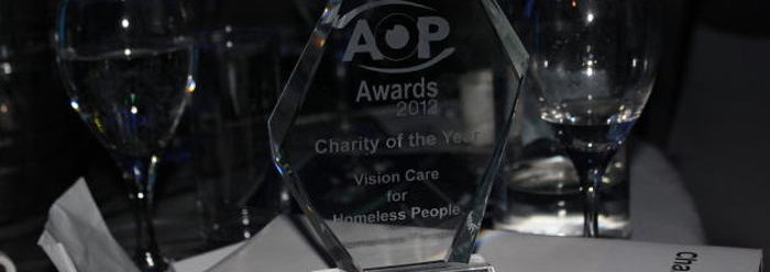 Close up of an AOP Award.