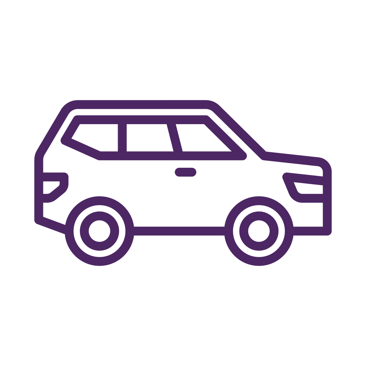 An icon of a car from the side.