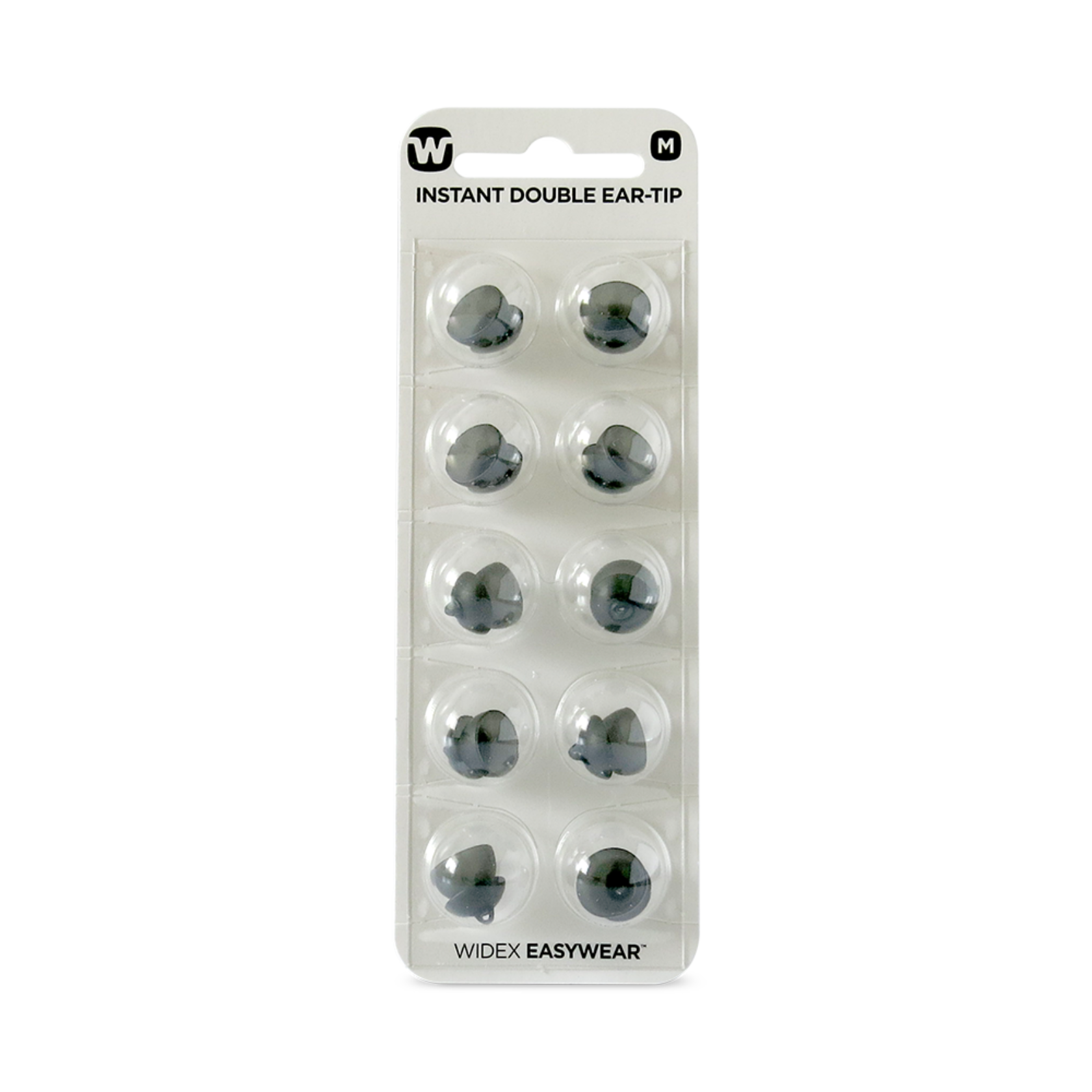 Widex EasyWear Instant Double M Ear-Tip packshot.