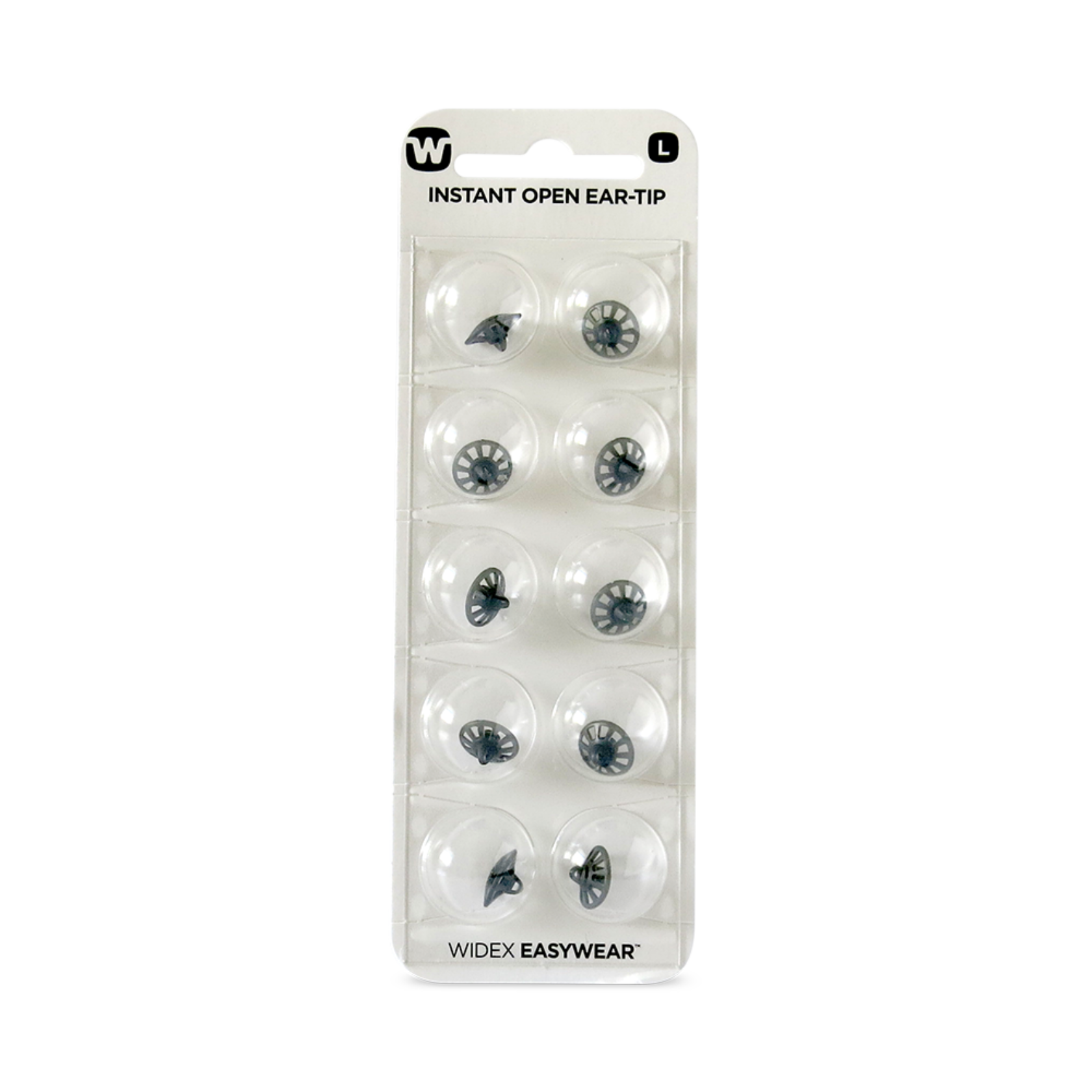 Widex EasyWear Instant Open L Ear-Tip packshot.