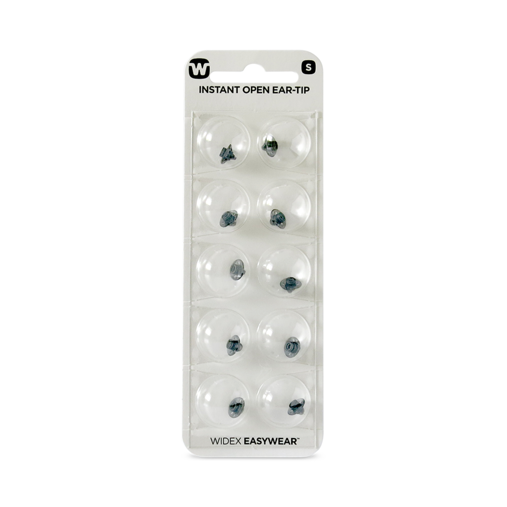 Widex EasyWear Instant Open S Ear-Tip packshot.