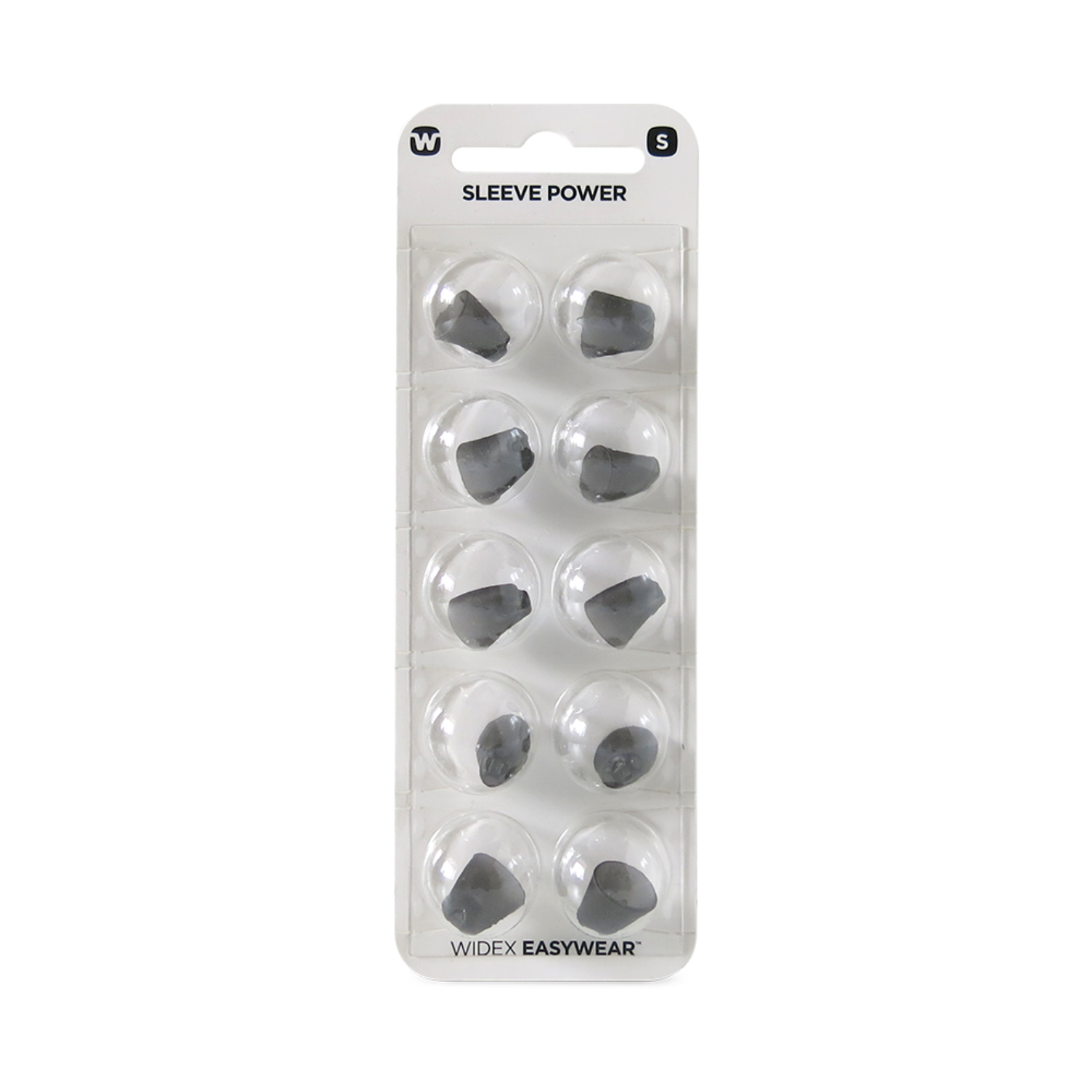 Widex EasyWear Instant Sleeve Power S Ear-Tip packshot.