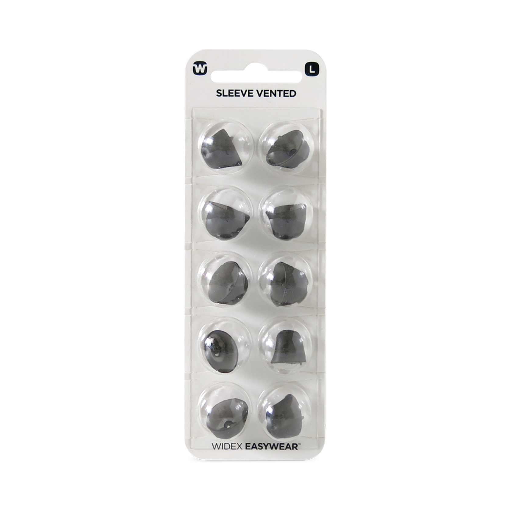 Widex EasyWear Instant Sleeve Vented L Ear-Tip packshot.