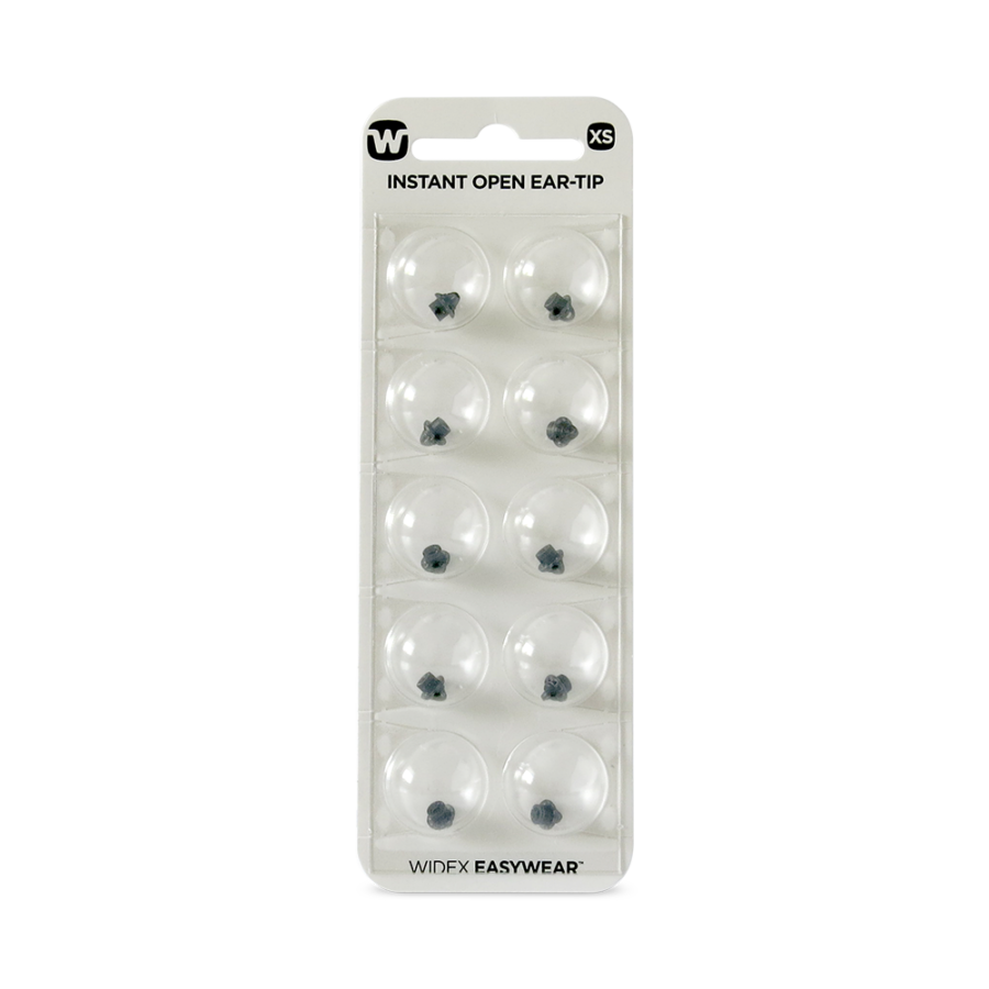 Widex EasyWear Instant Open XS Ear-Tip packshot.