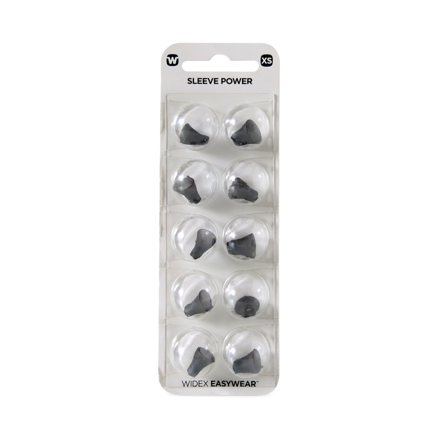 Widex EasyWear Instant Sleeve Power XS Ear-Tip packshot.