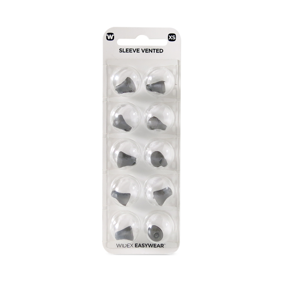 Widex EasyWear Instant Sleeve Vented XS Ear-Tip packshot.