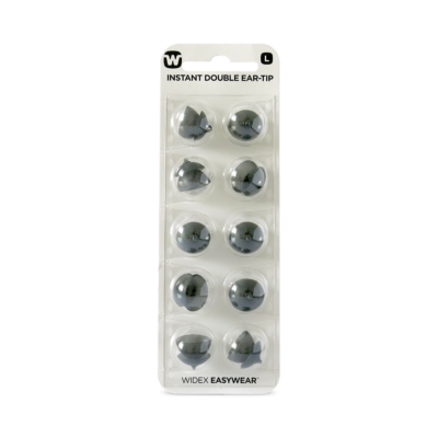 Widex EasyWear Instant Double L Ear-Tip packshot.