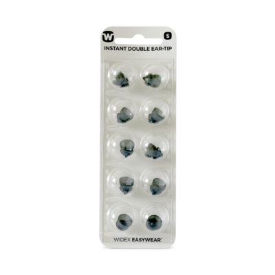 Widex EasyWear Instant Double S Ear-Tip packshot.