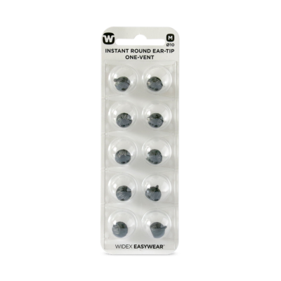 Widex EasyWear Instant Round One Vent M Ear-Tip packshot.