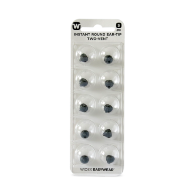 Widex EasyWear Instant Round Two Vent S Ear-Tip packshot.