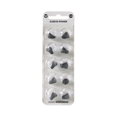 Widex EasyWear Instant Sleeve Power XS Ear-Tip packshot.