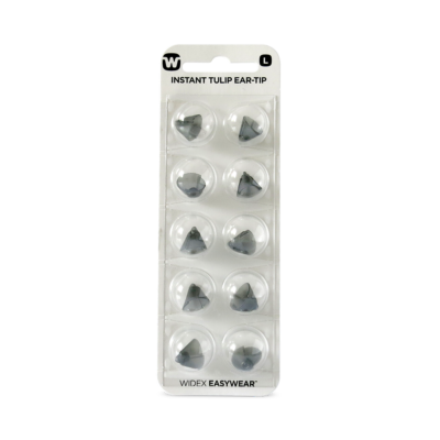 Widex EasyWear Instant Tulip L Ear-Tip packshot.