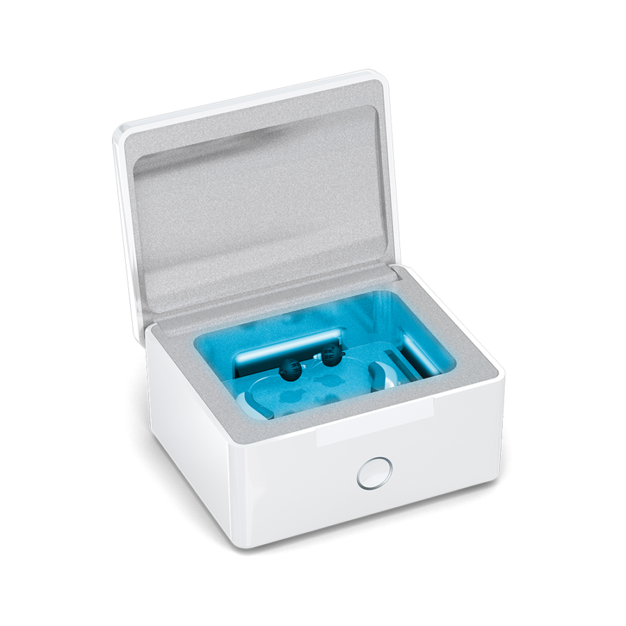 PerfectDry Lux hearing aid cleaner and dryer.